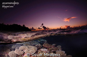 Maldives sunset by Oscar Miralpeix 